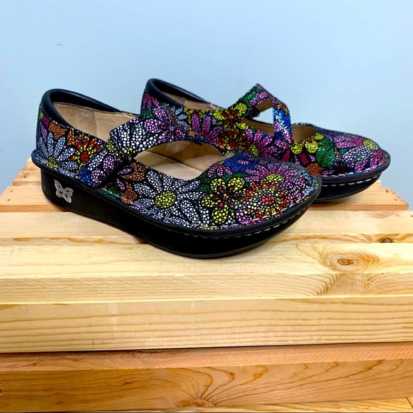 Alegria Shoes Alegria Floral Daisy Mary Janes Black Size